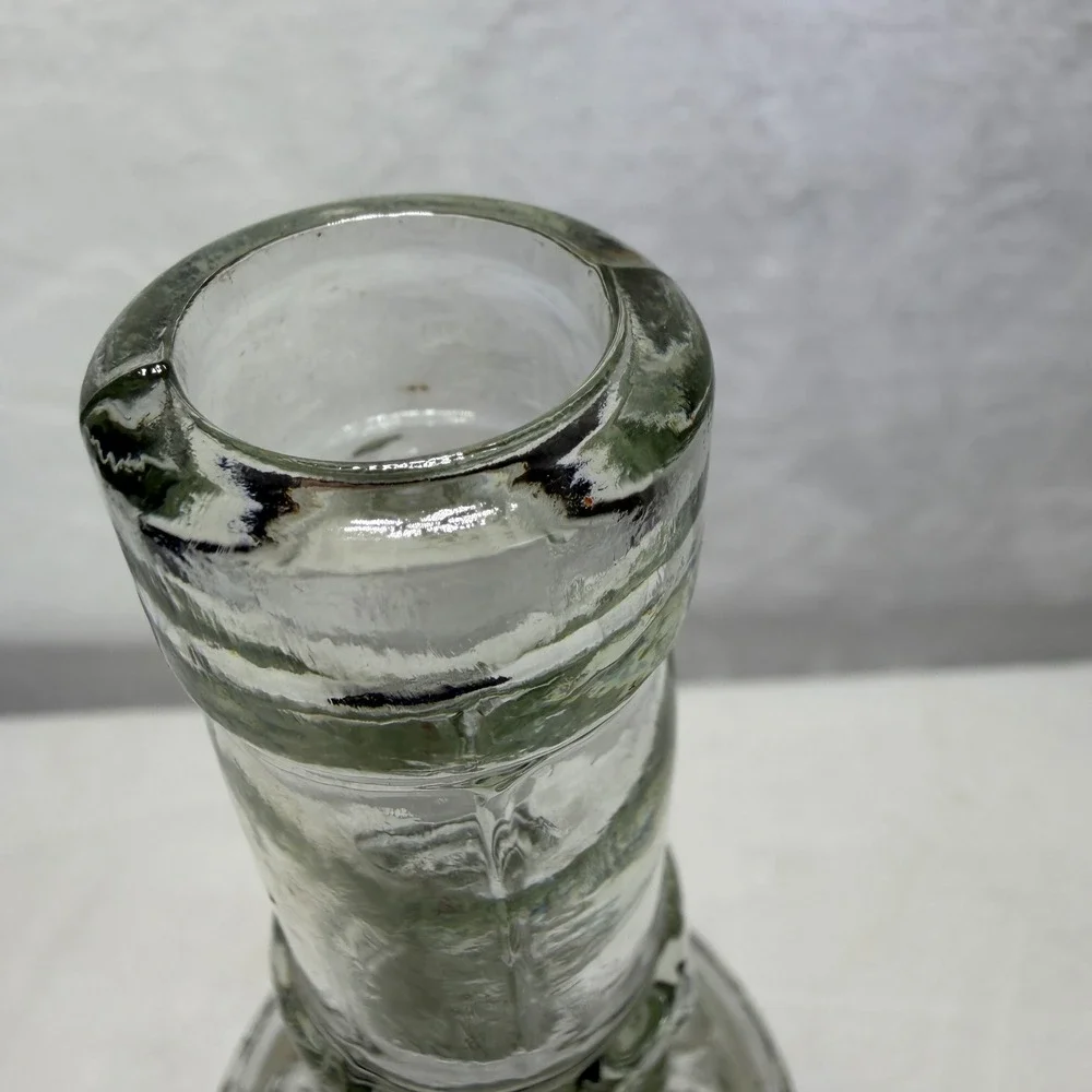Williams Sonoma Clear Glass Hobnail Ribbed Decorative‎ Bottle Cruet